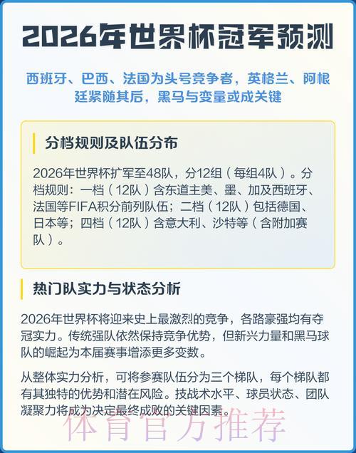 2026年世界杯最新预测官方网站入口 2026年世界杯最新预测官方网站入口